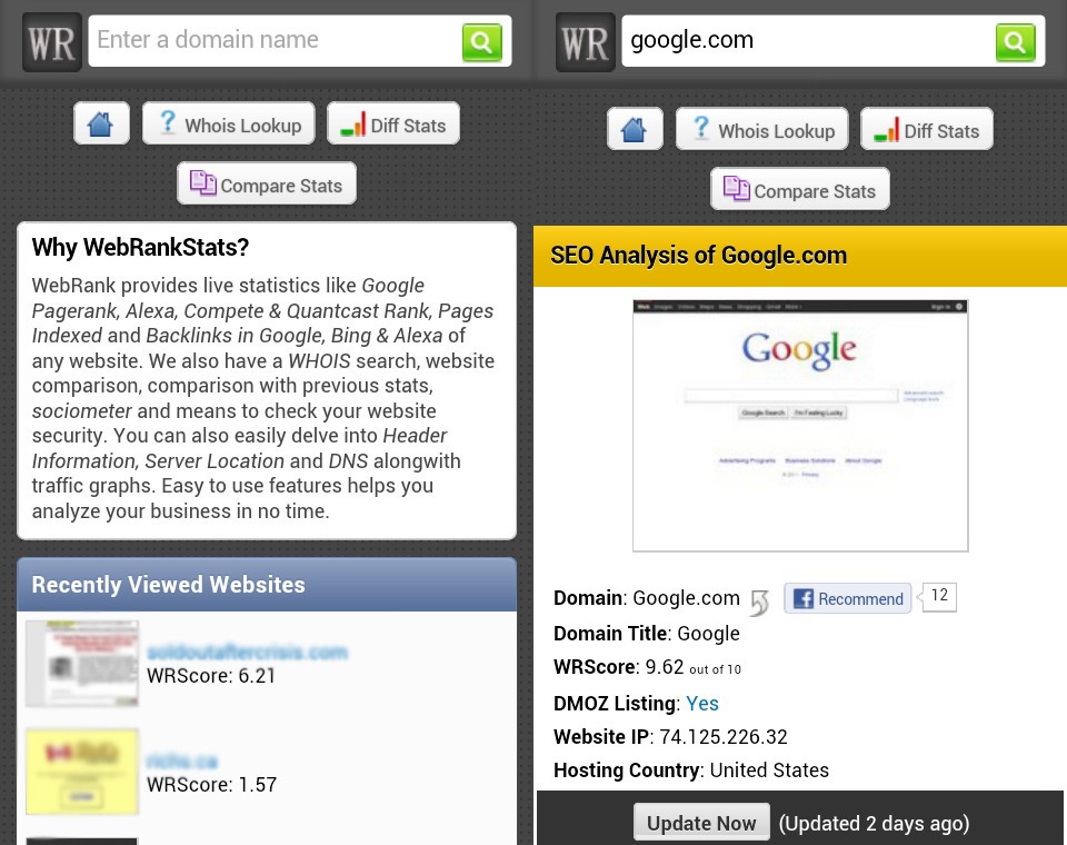 WebRank Whois Lookup